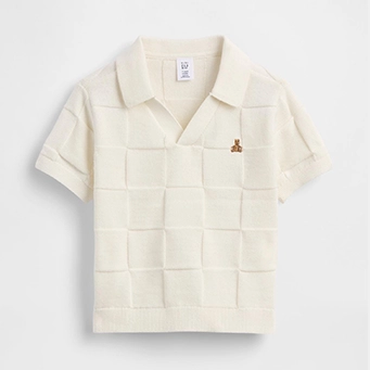 GAP - Johnny-Collar Checkered Sweater