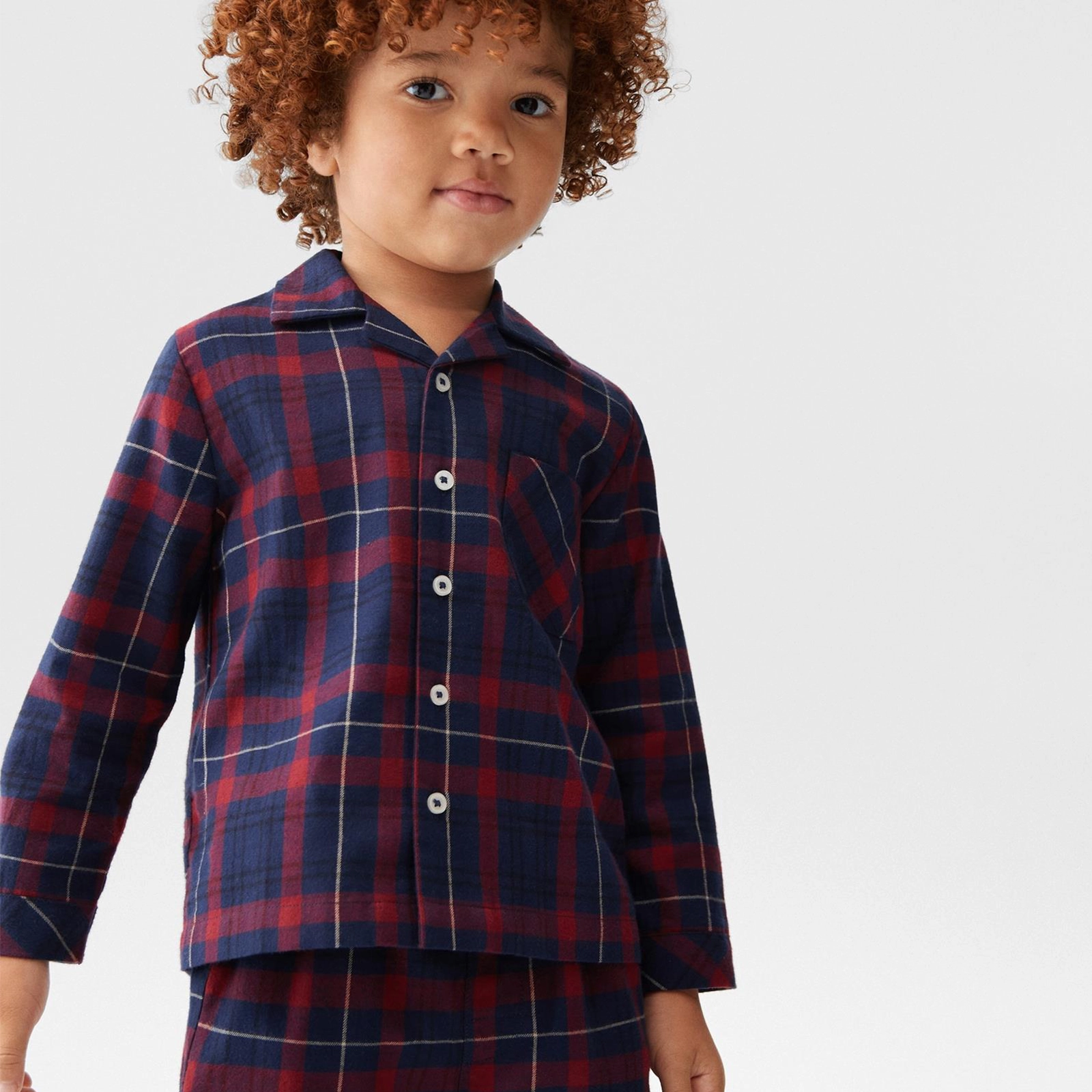 MANGO - Two-Piece Checked Long Pajamas