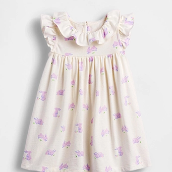 GAP - Organic Cotton Ruffle Collar Dress
