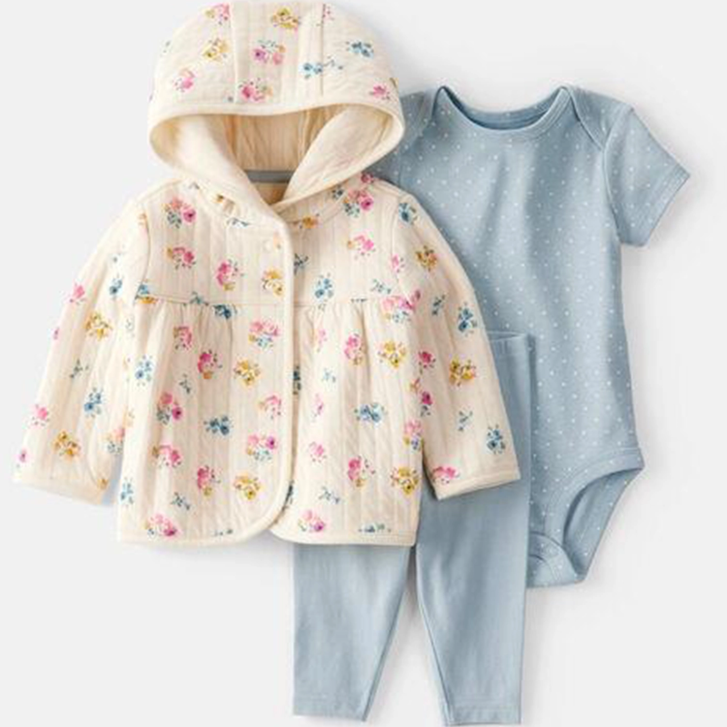 CARTERS - Floral Quilted Jacket Set